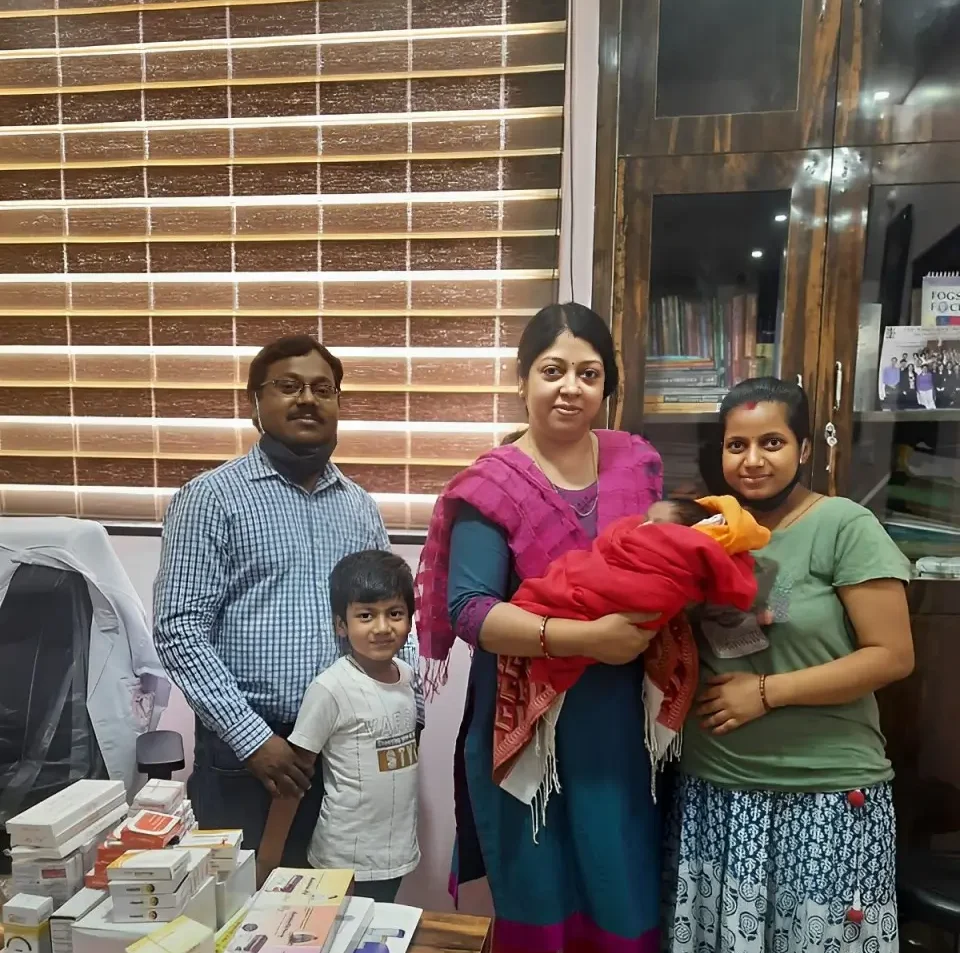 Dr. Mamta Singh with new born baby and family